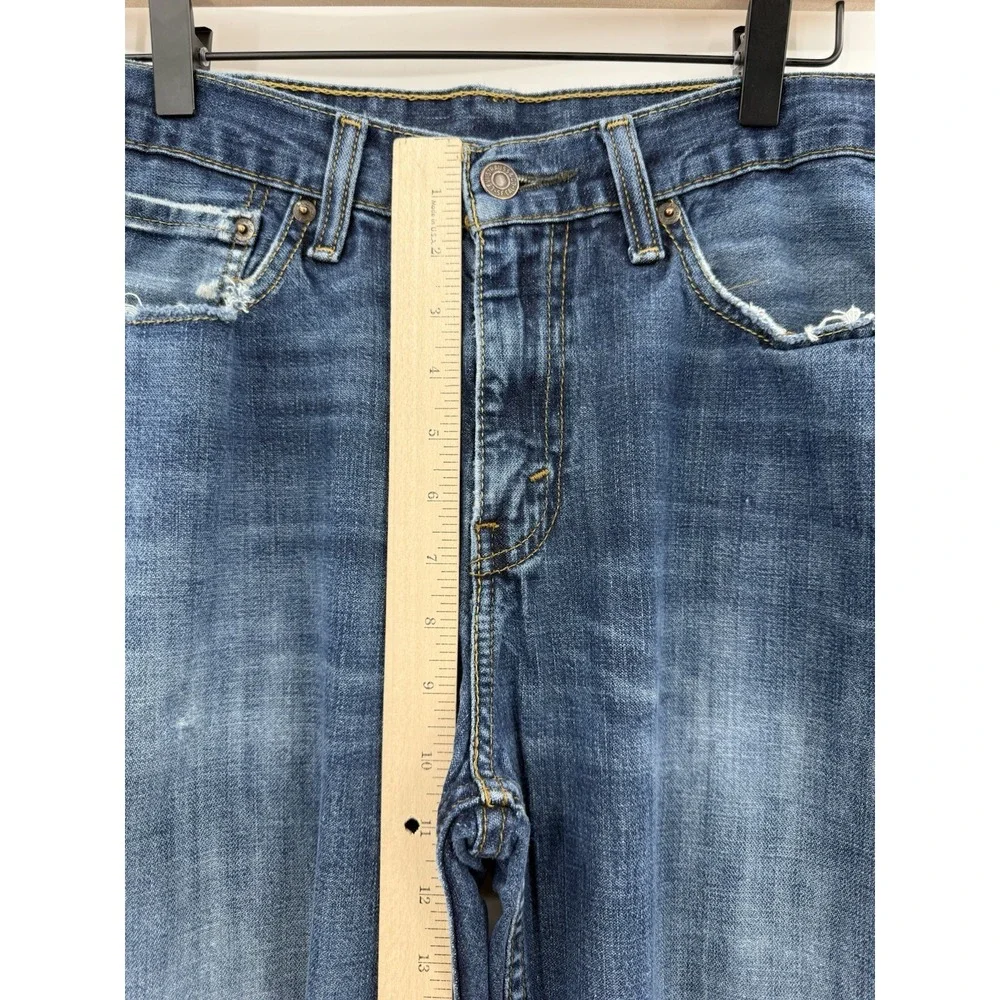Levis 514 Jeans Men 32x34 Blue Straight Fit Distressing American Denim‎ Pants
